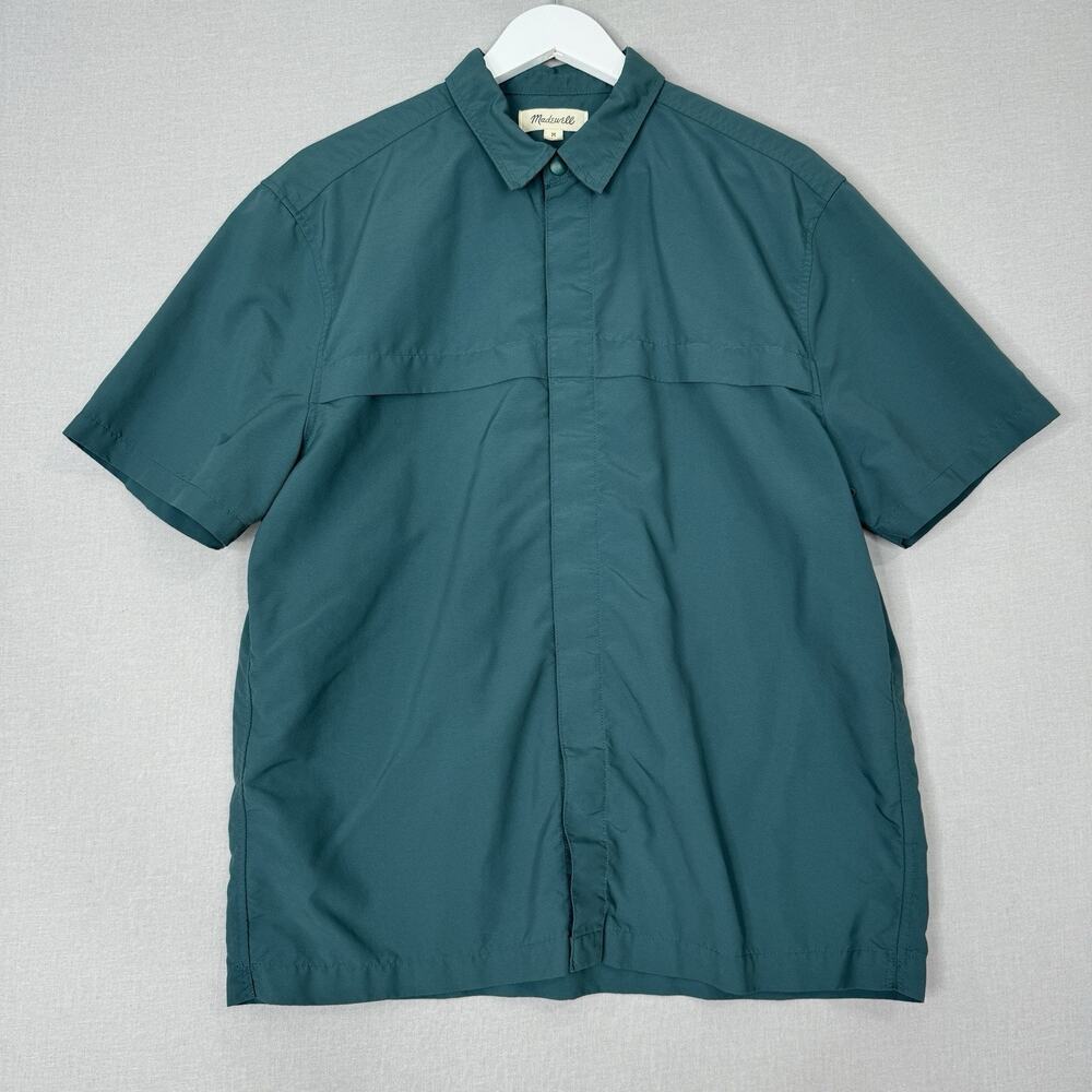 Madewell Mens Shirt Medium Blue (Re)sourced Everywear Boxy Snap Button Gorpcore